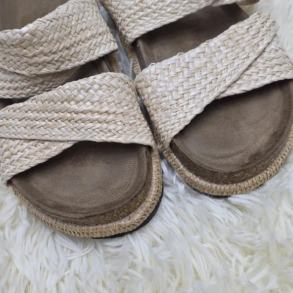 Natural Reflections Cream Woven Slide Sandals - Picture 5 of 5